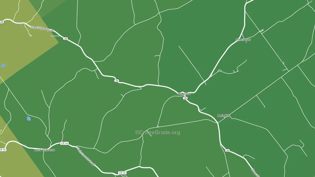 Meridale, NY Map of Vandalism Rates