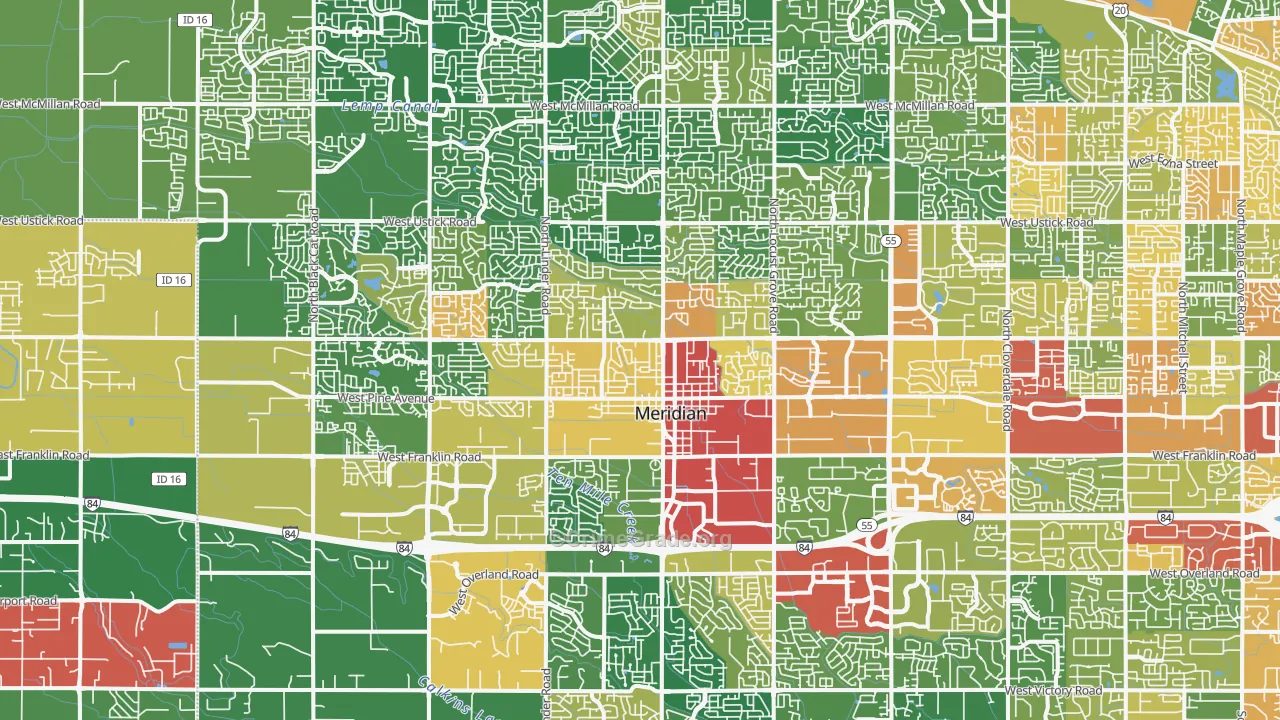 Meridian, ID Map of Vandalism Rates