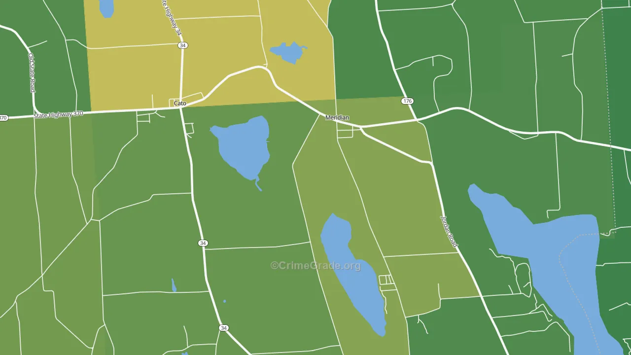 Meridian, NY Map of Vandalism Rates