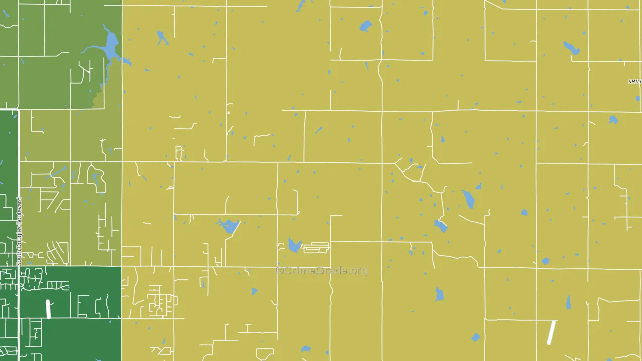 Meridian, OK Map of Vandalism Rates