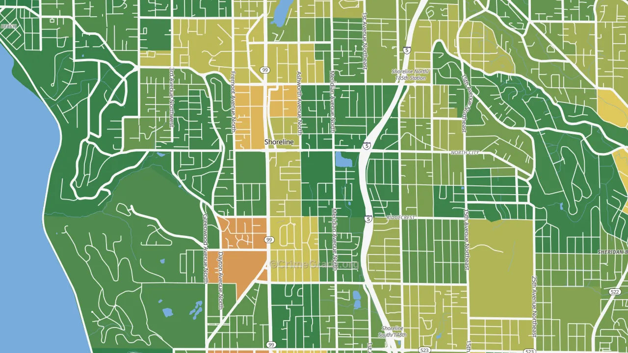 Meridian Park, Shoreline, WA Map of Vandalism Rates