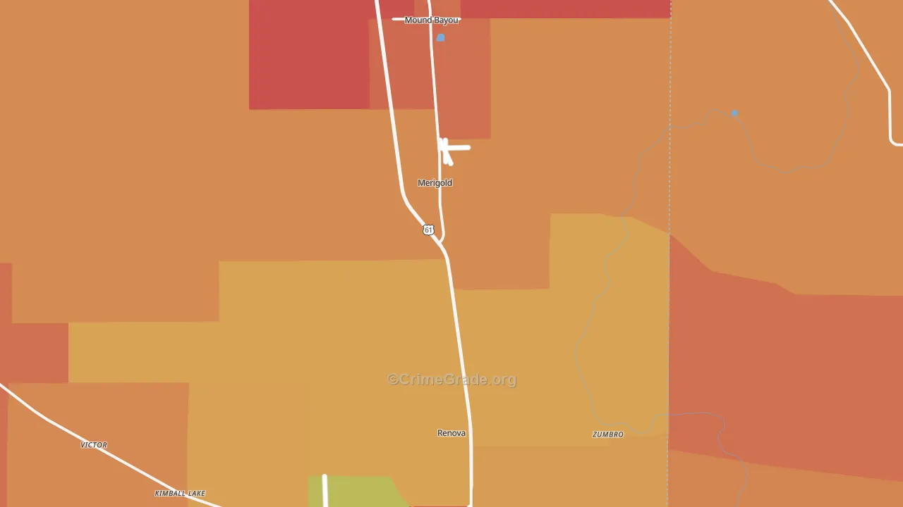 Merigold, MS Map of Vandalism Rates