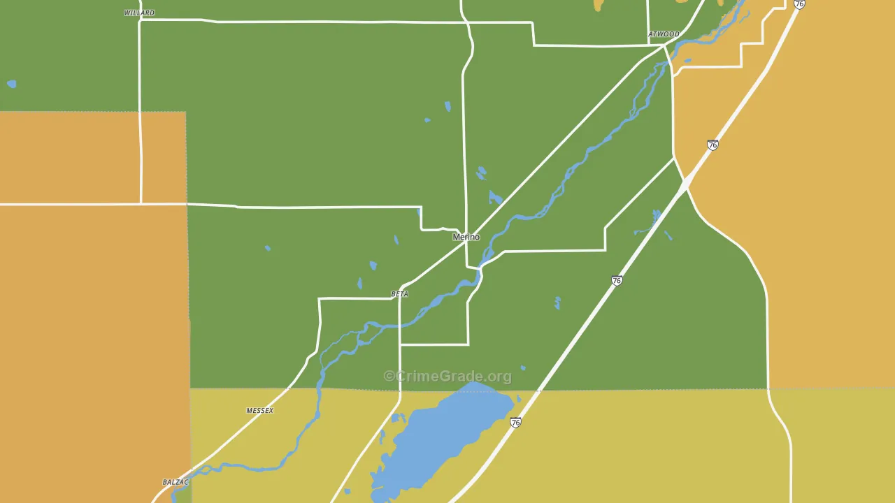 Merino, CO Map of Vandalism Rates