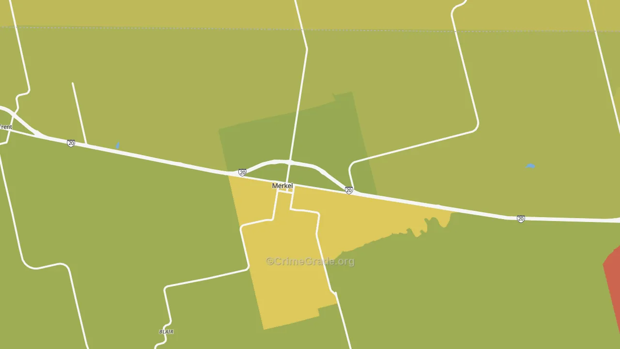 Merkel, TX Map of Vandalism Rates
