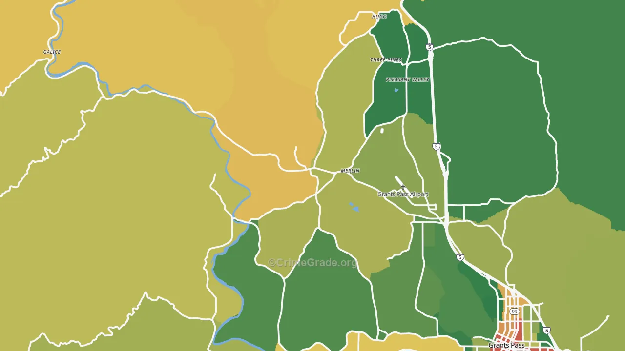 Merlin, OR Map of Vandalism Rates
