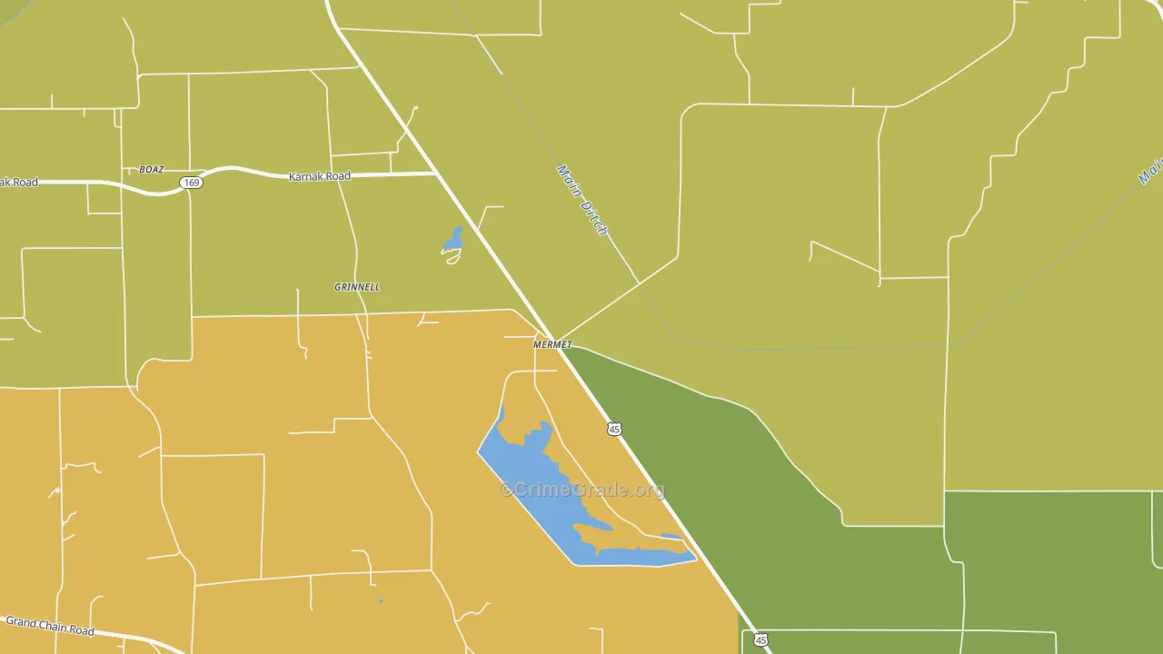 Mermet, IL Map of Vandalism Rates