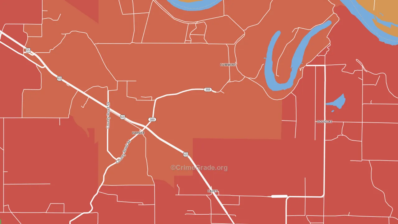 Meroney, AR Map of Vandalism Rates