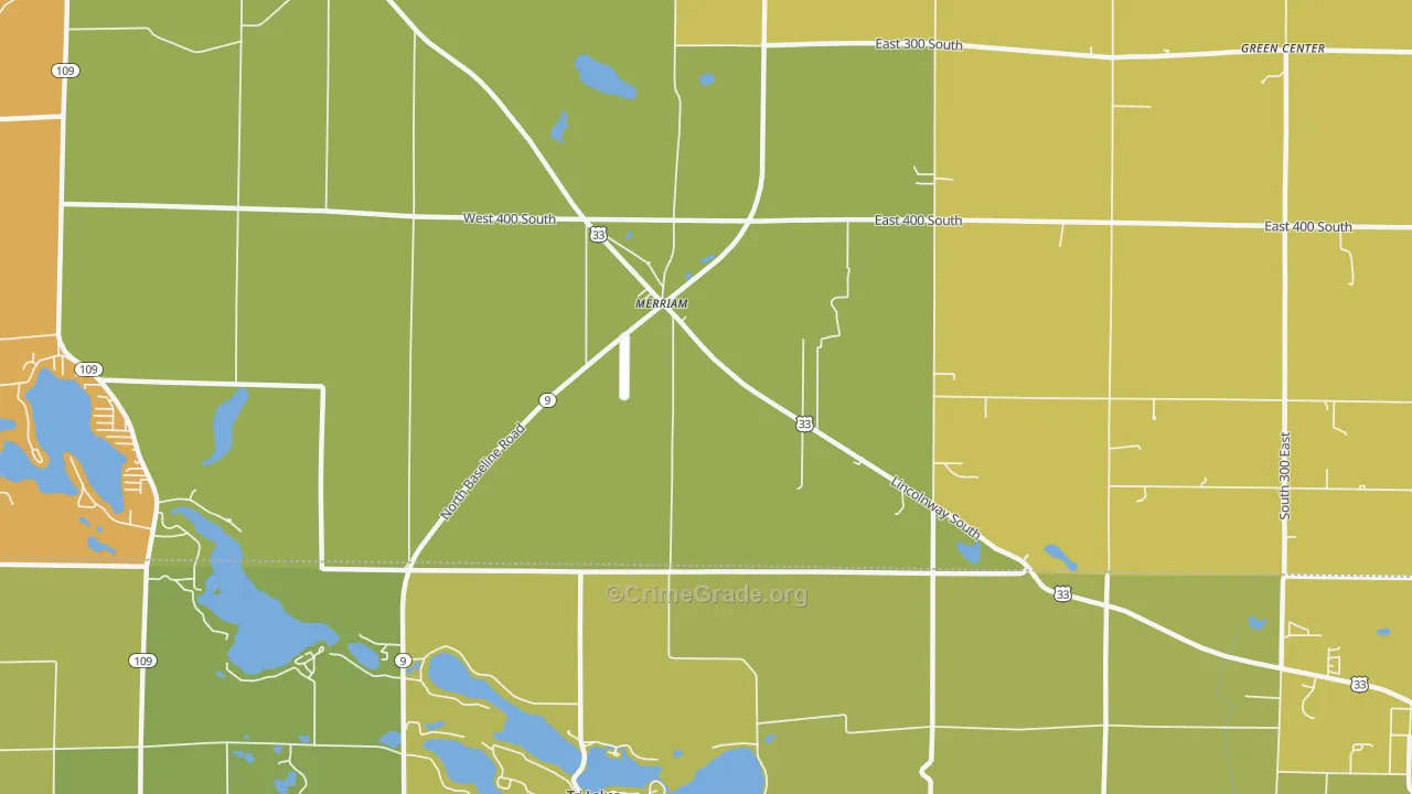 Merriam, IN Map of Vandalism Rates