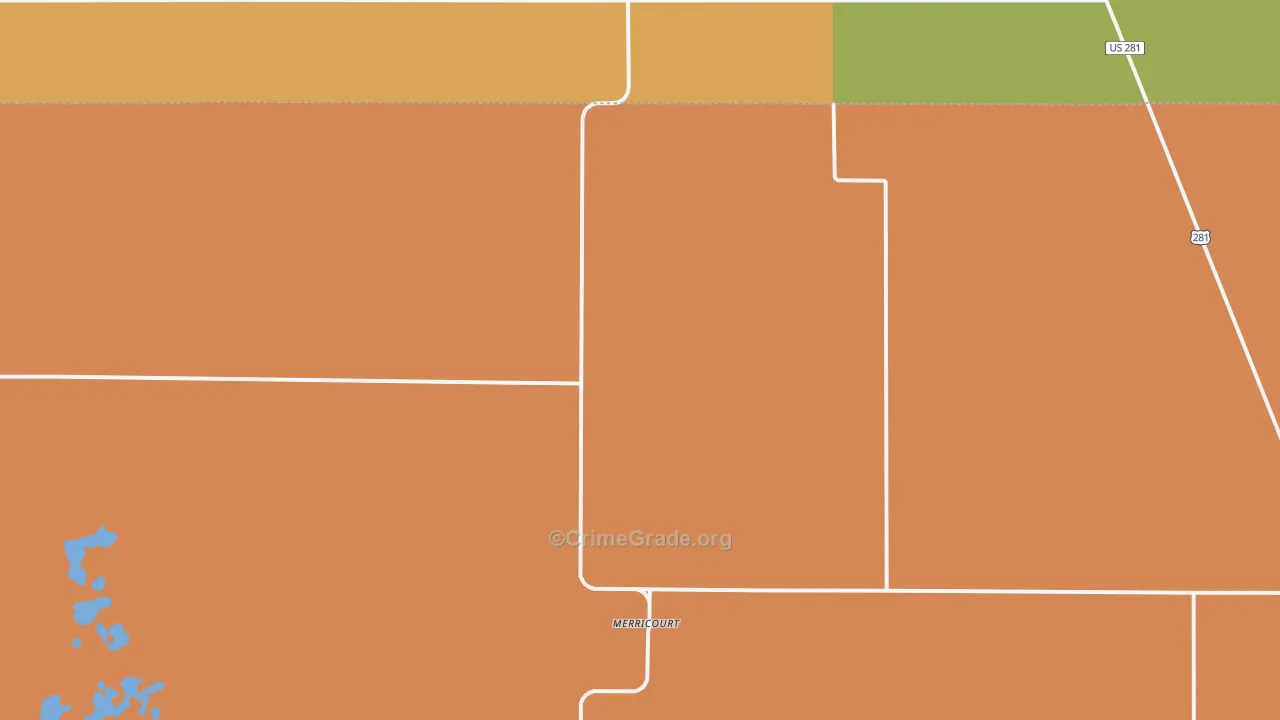 Merricourt, ND Map of Vandalism Rates