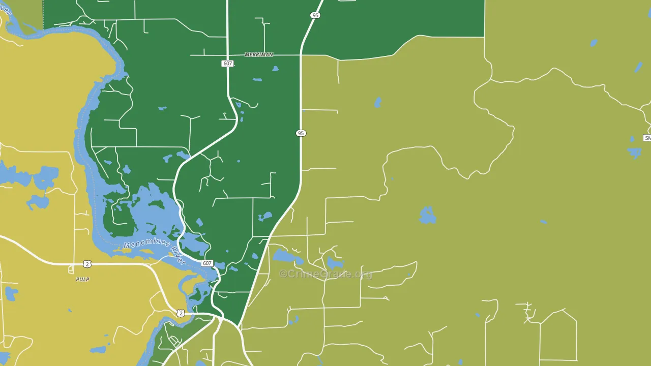 Merriman, MI Map of Vandalism Rates