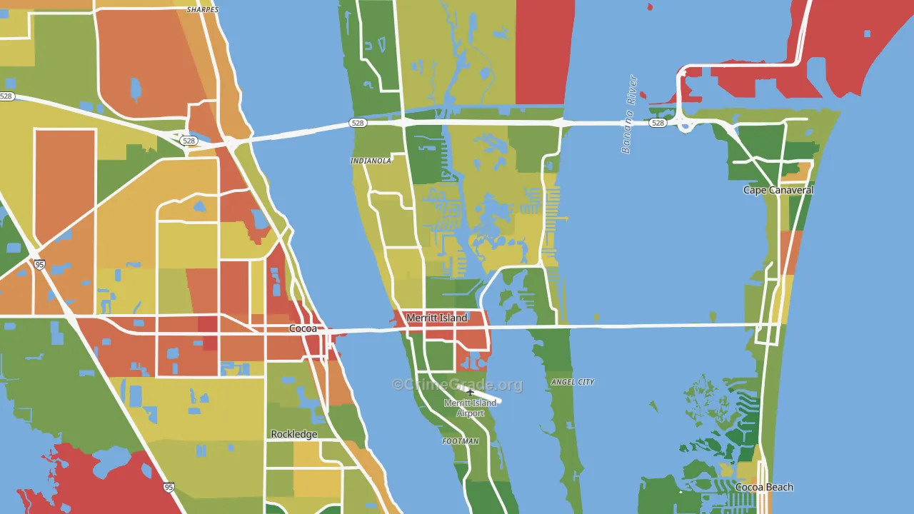 Merritt Island, FL Map of Vandalism Rates