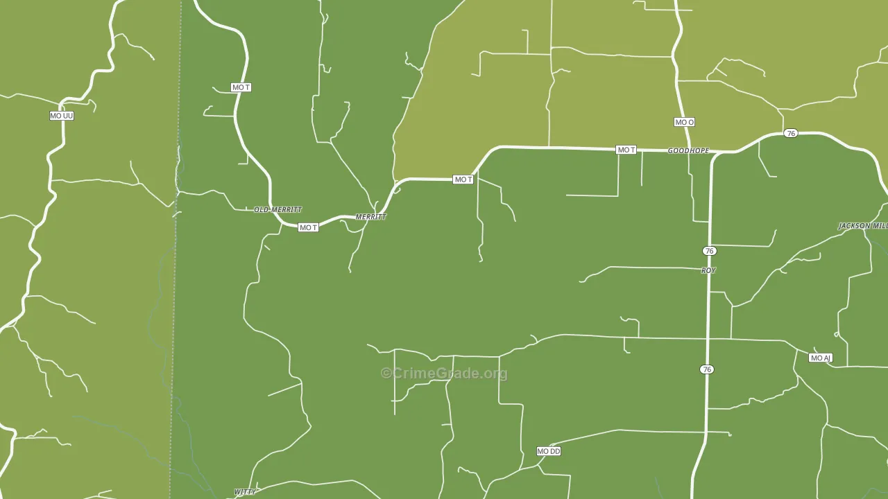Merritt, MO Map of Vandalism Rates