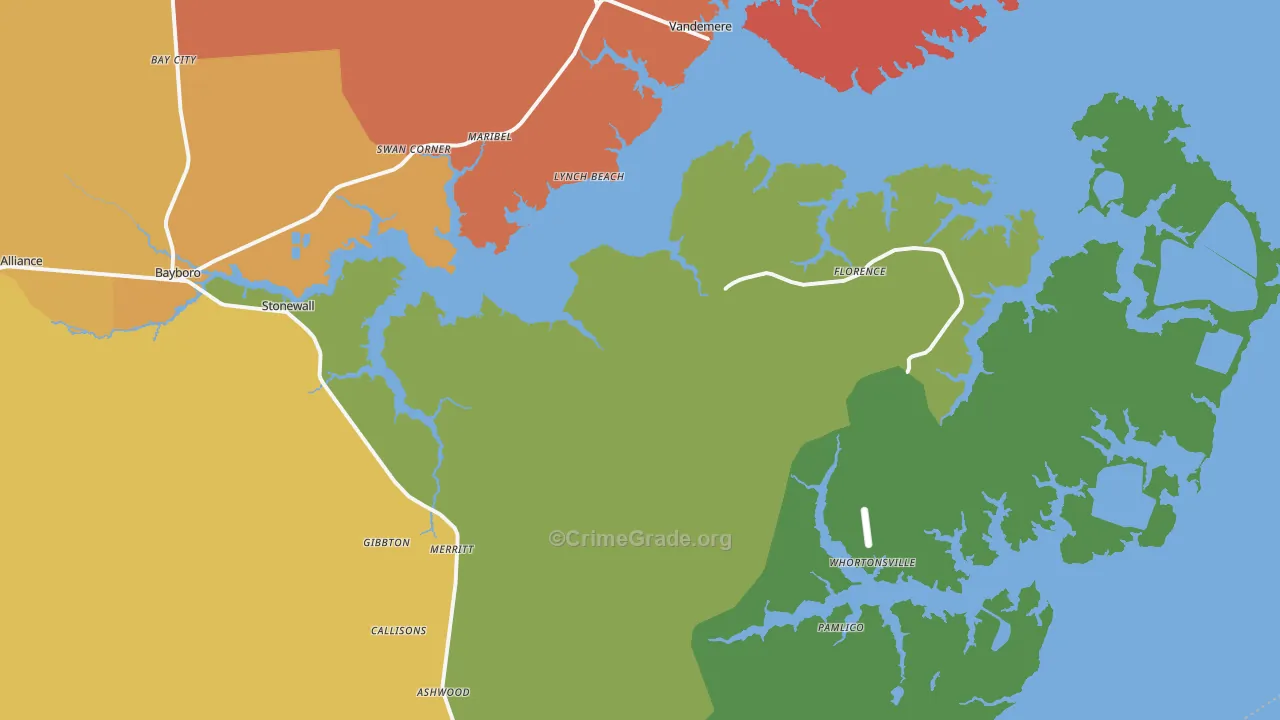 Merritt, NC Map of Vandalism Rates