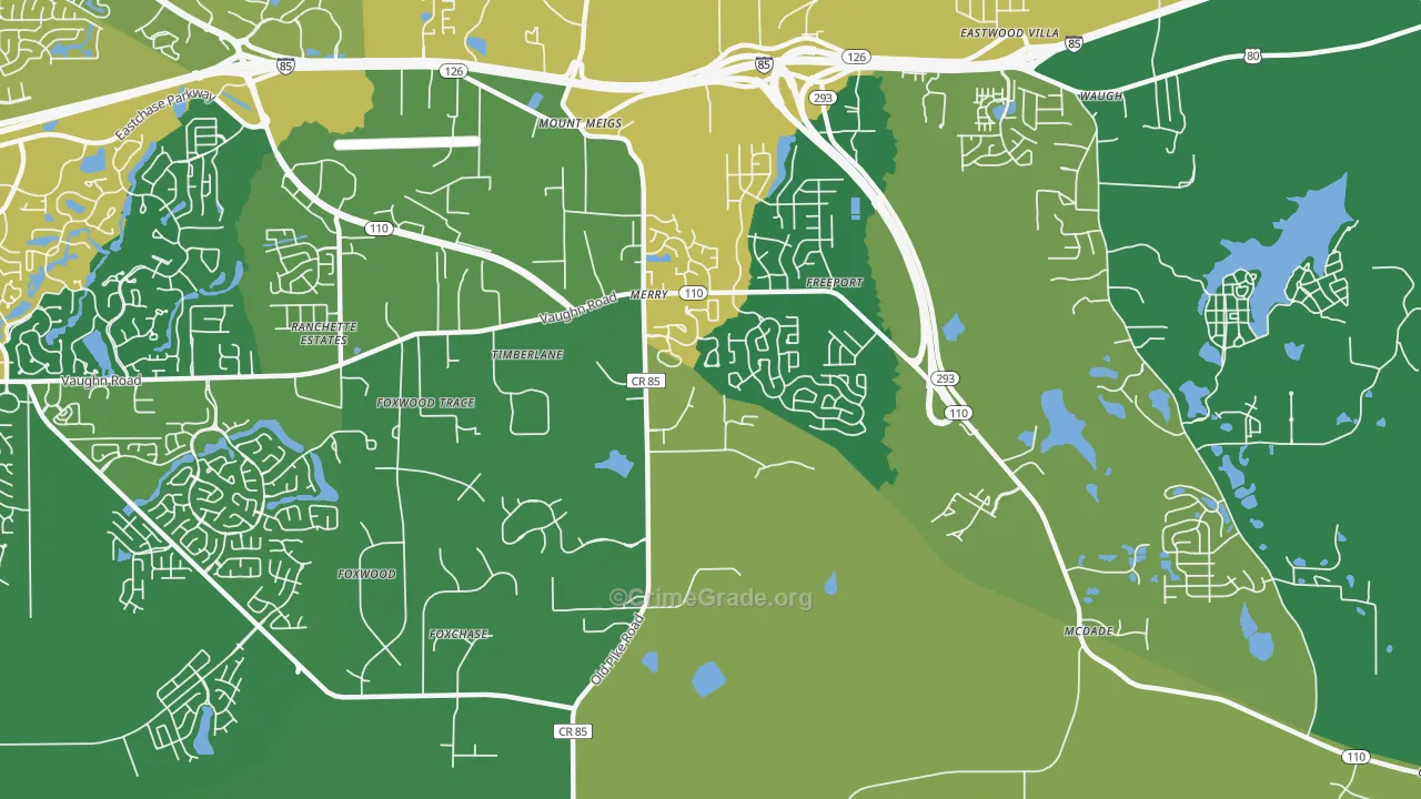 Merry, AL Map of Vandalism Rates