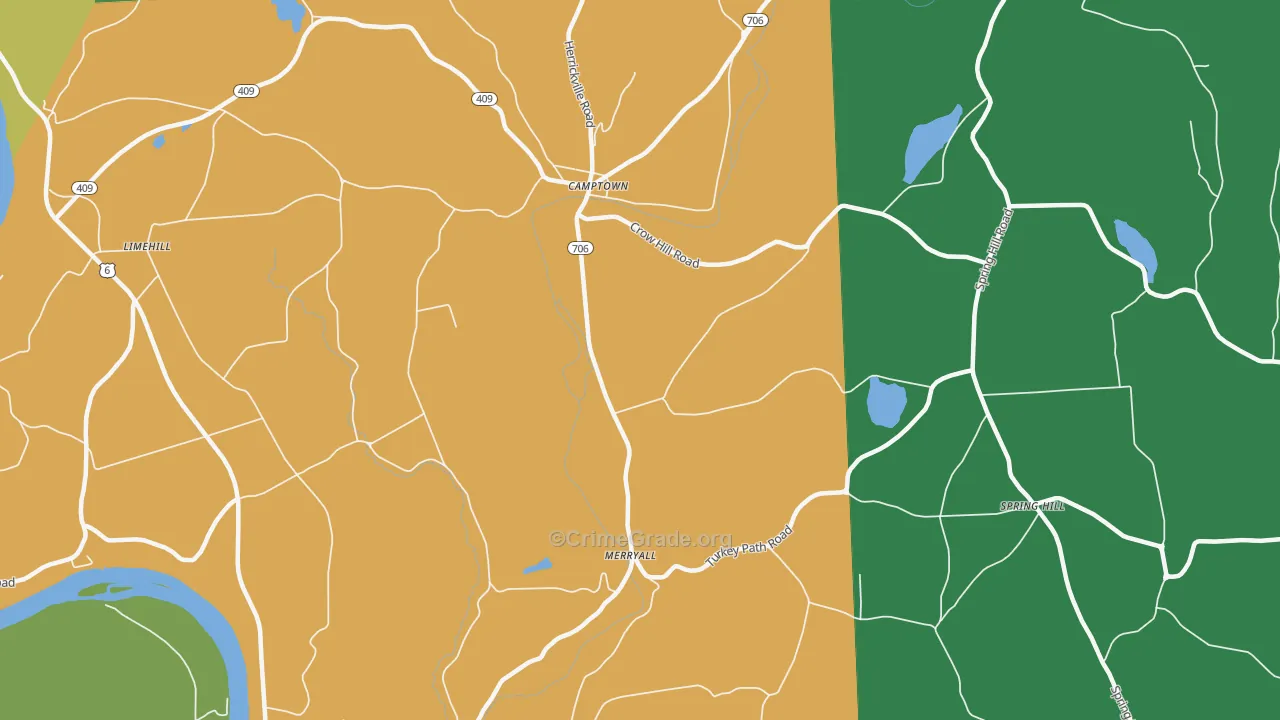 Merryall, PA Map of Vandalism Rates