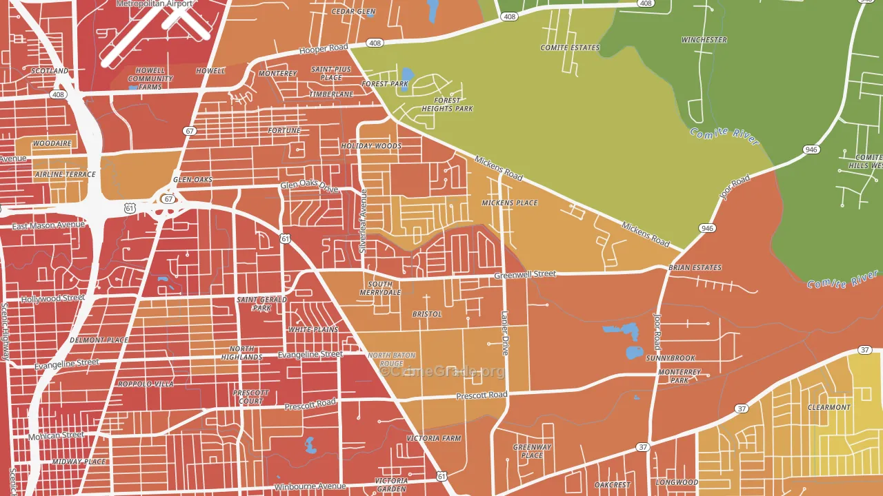 Merrydale, LA Map of Vandalism Rates