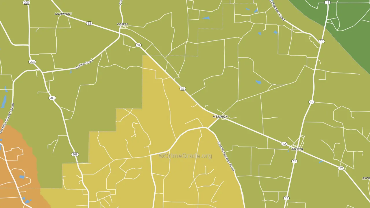Mershon, GA Map of Vandalism Rates