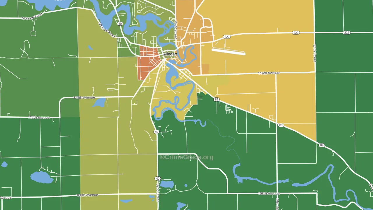Merson, MI Map of Vandalism Rates