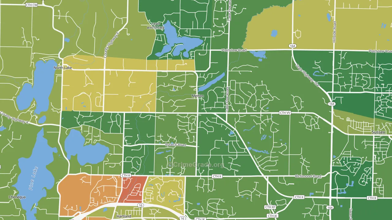 Merton, WI Map of Vandalism Rates