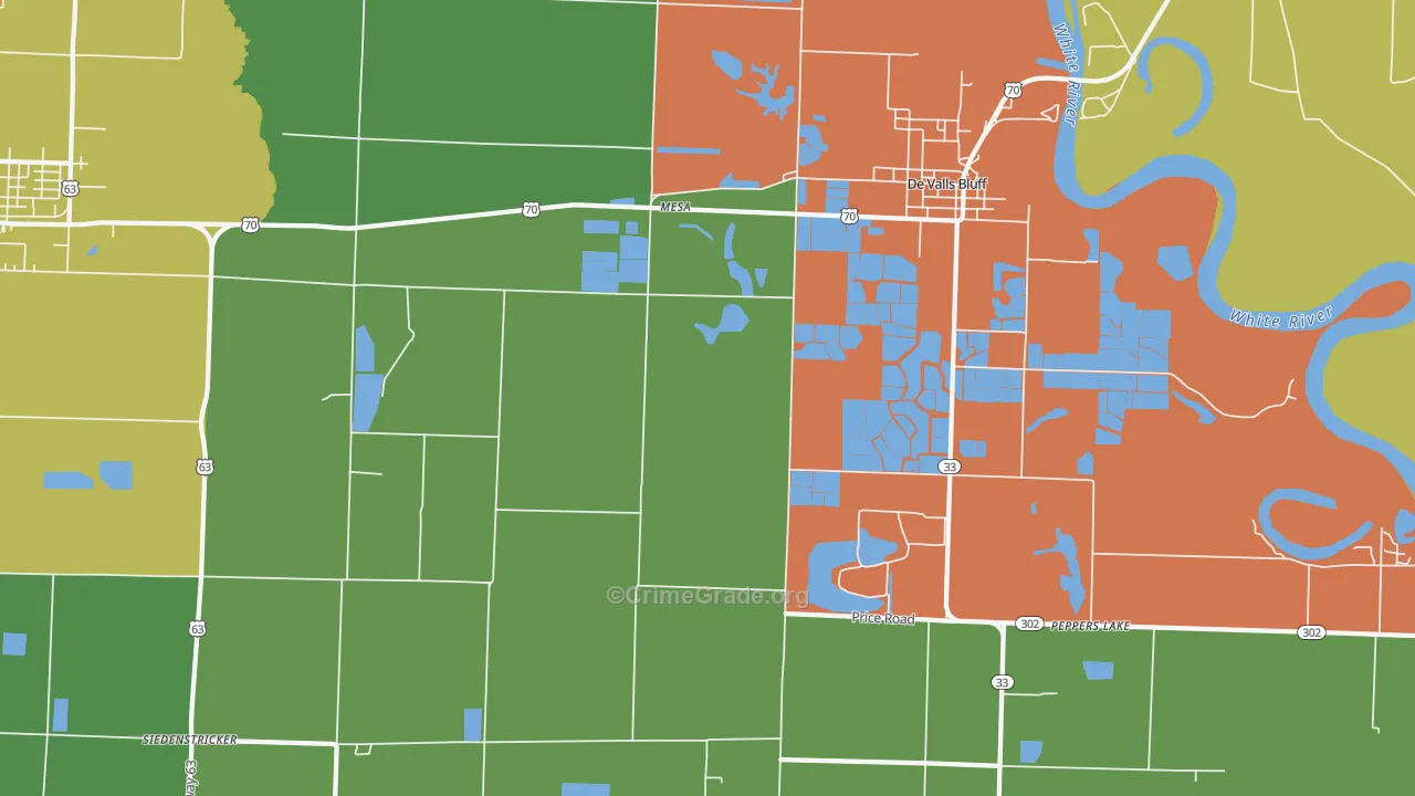 Mesa, AR Map of Vandalism Rates