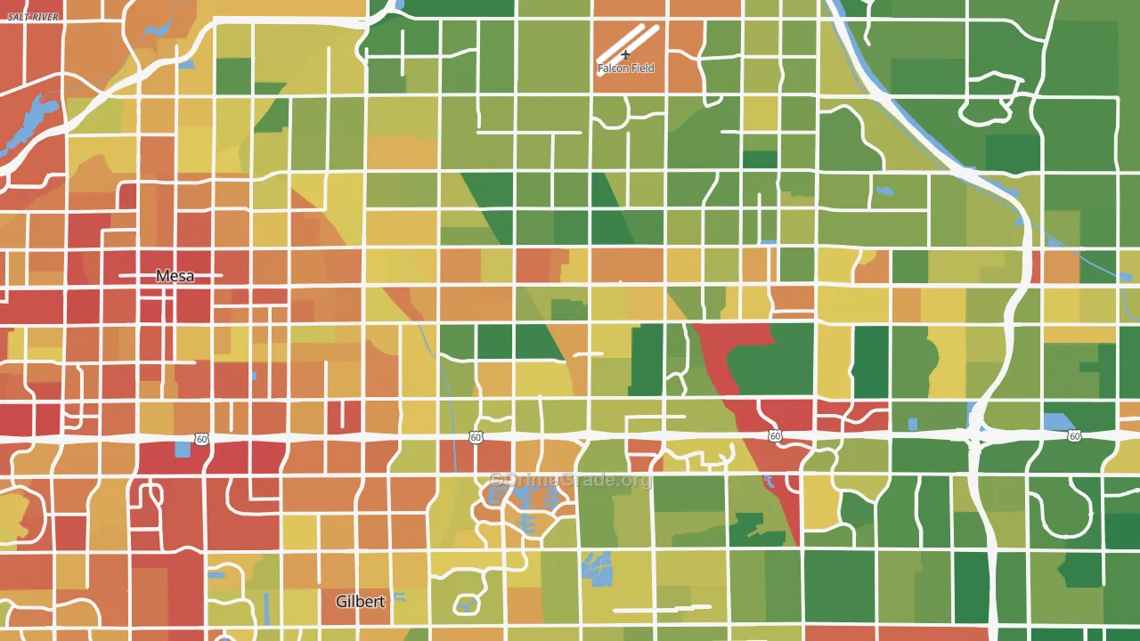 Mesa, AZ Map of Vandalism Rates