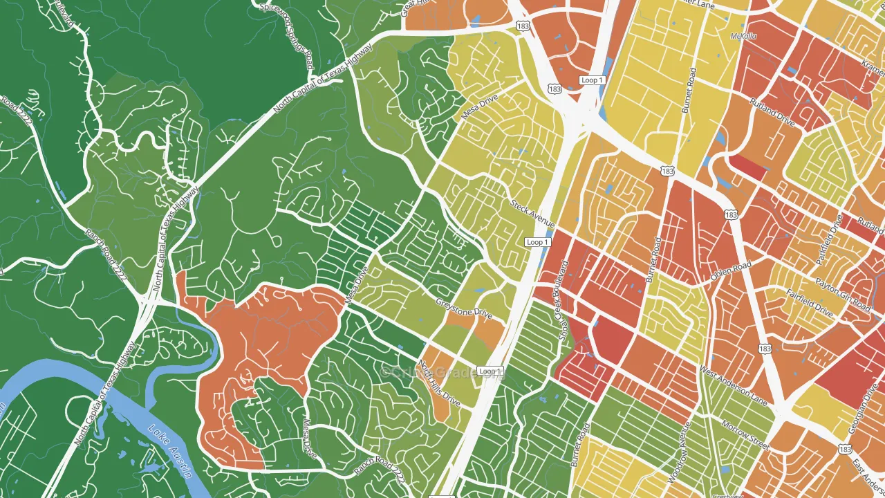 Mesa Forest, Austin, TX Map of Vandalism Rates