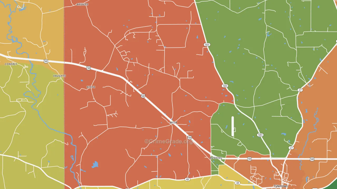 Mesa, MS Map of Vandalism Rates