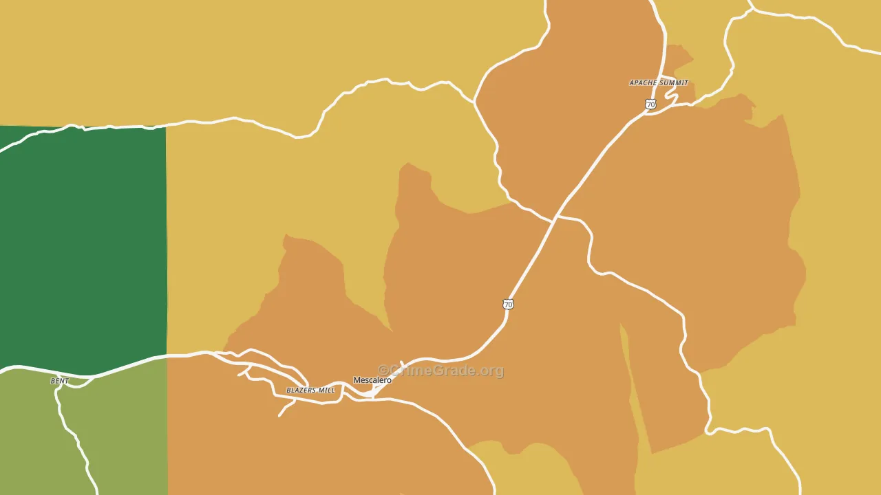 Mescalero, NM Map of Vandalism Rates