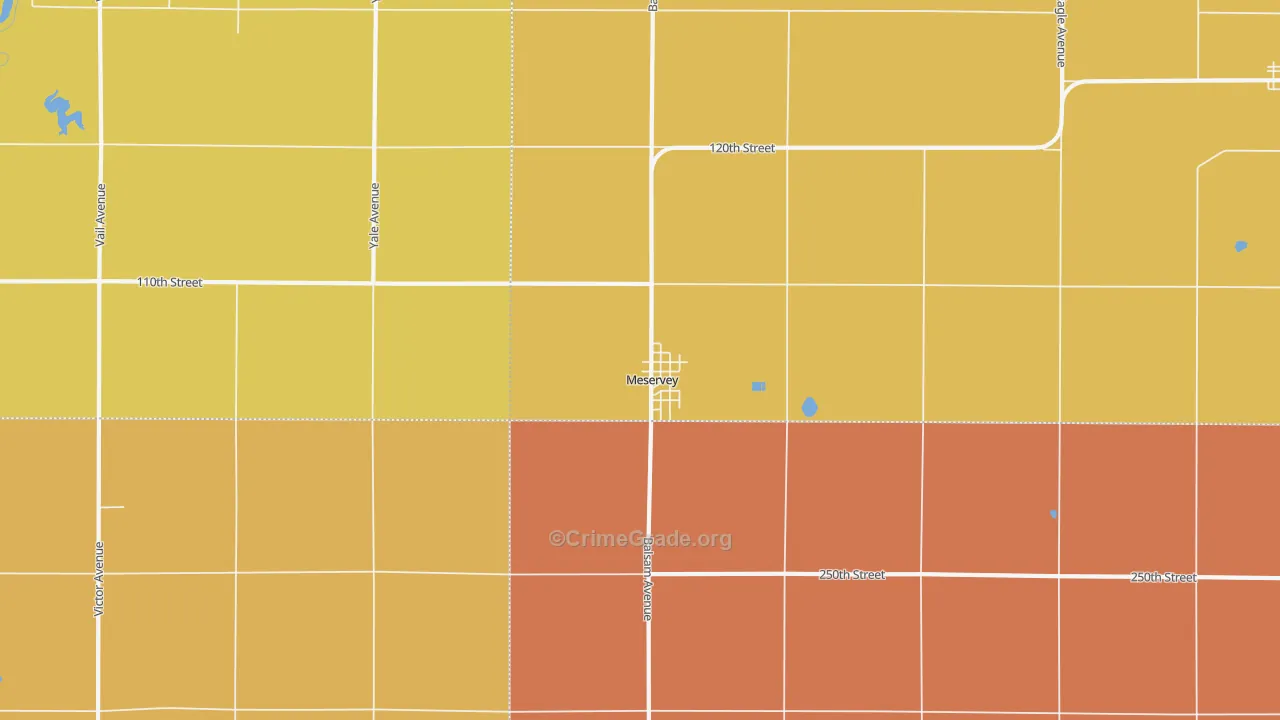 Meservey, IA Map of Vandalism Rates