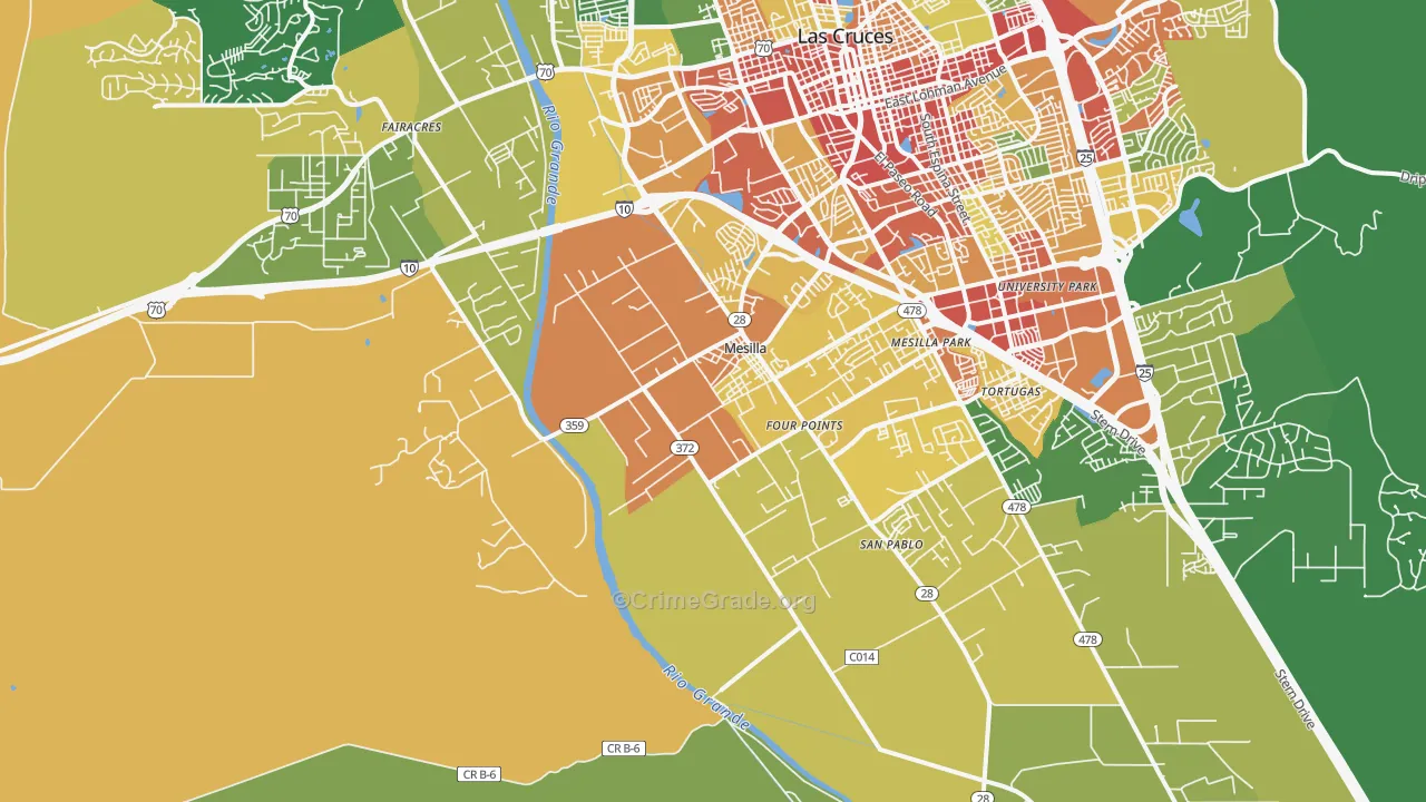 Mesilla, NM Map of Vandalism Rates