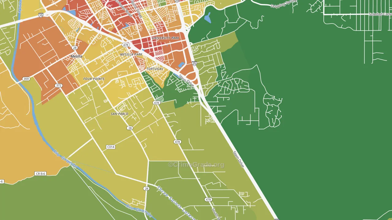 Mesilla Park, NM Map of Vandalism Rates