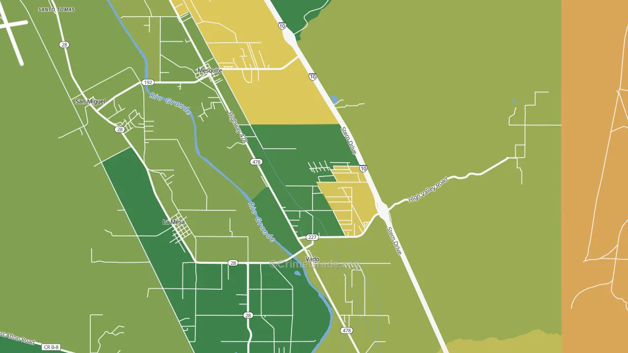 Mesquite, NM Map of Vandalism Rates