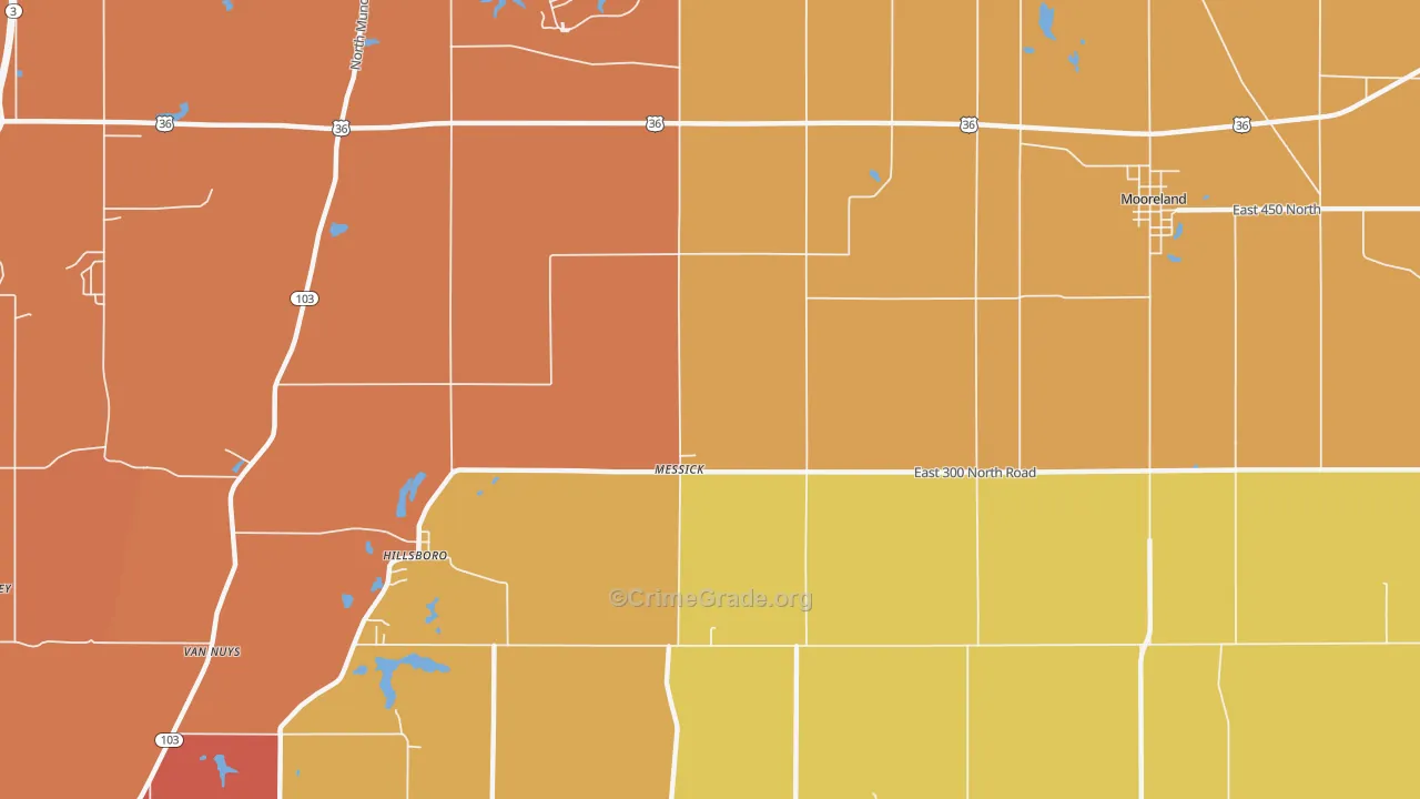 Messick, IN Map of Vandalism Rates