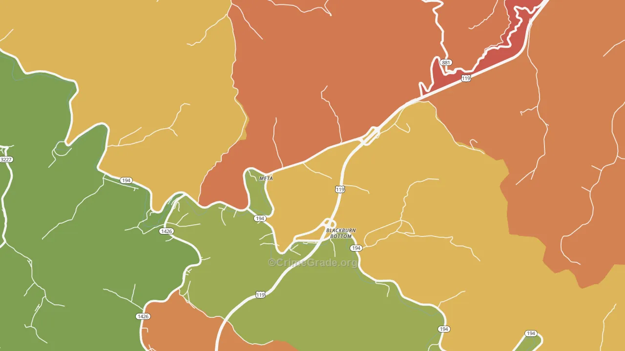 Meta, KY Map of Vandalism Rates