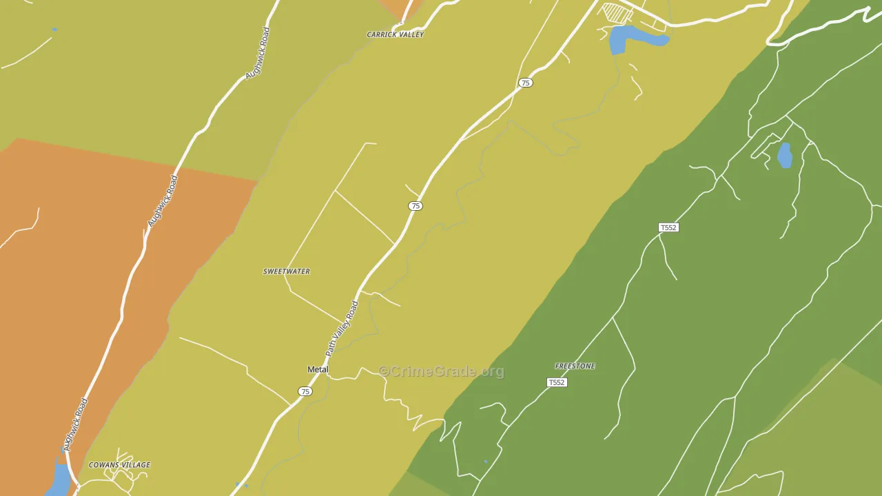 Metal, PA Map of Vandalism Rates