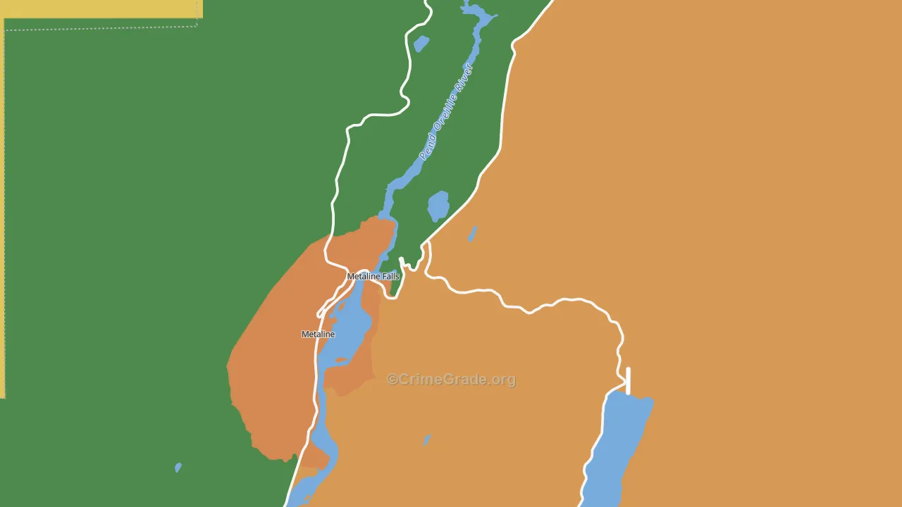 Metaline Falls, WA Map of Vandalism Rates