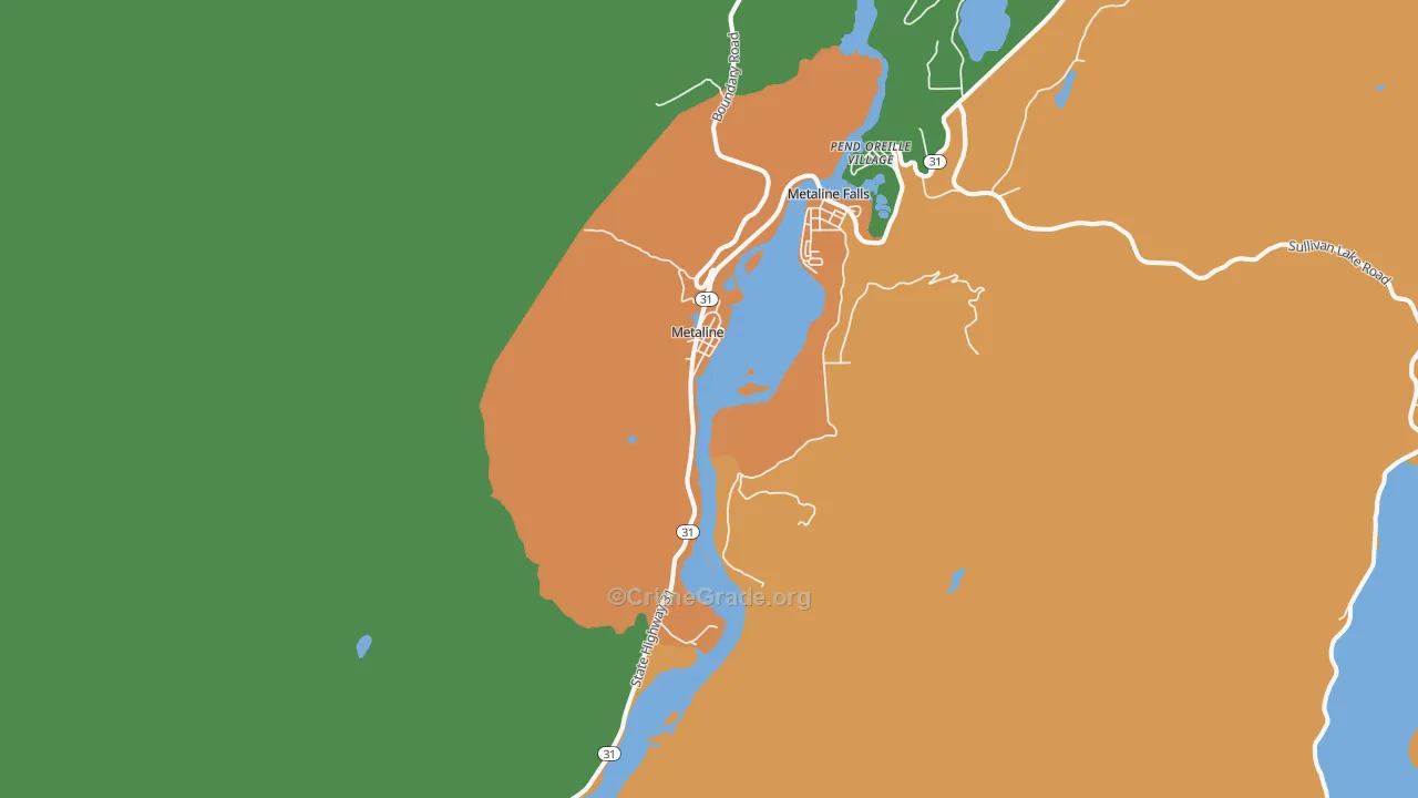 Metaline, WA Map of Vandalism Rates