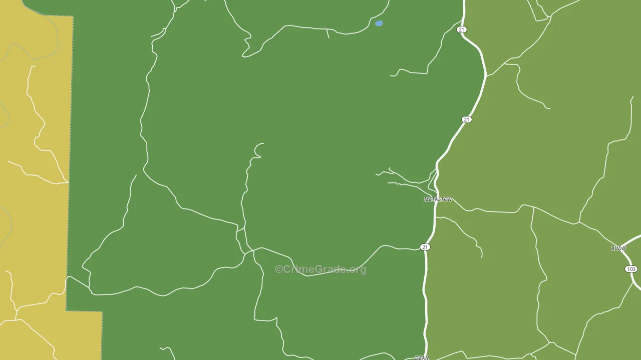 Metalton, AR Map of Vandalism Rates