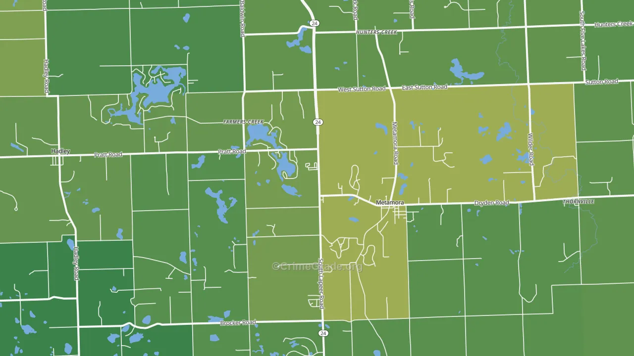 Metamora, MI Map of Vandalism Rates