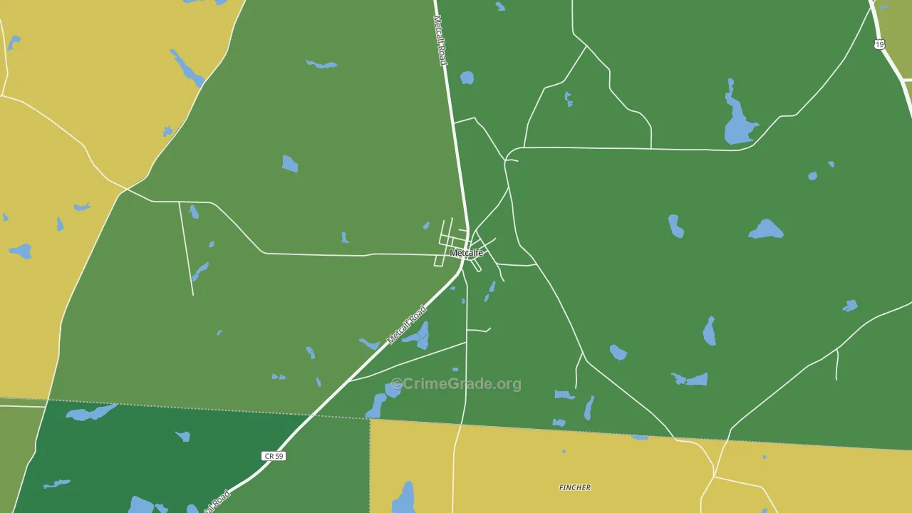 Metcalf, GA Map of Vandalism Rates