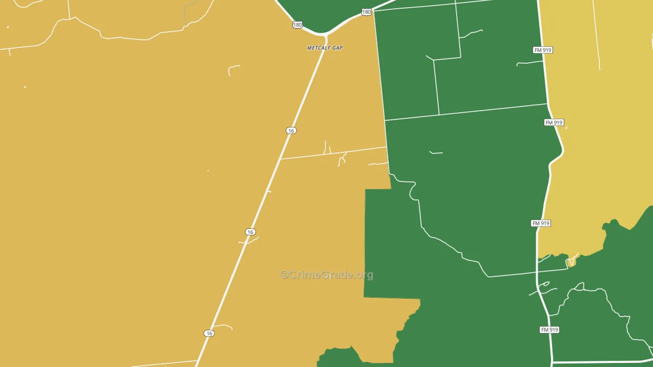 Metcalf Gap, TX Map of Vandalism Rates