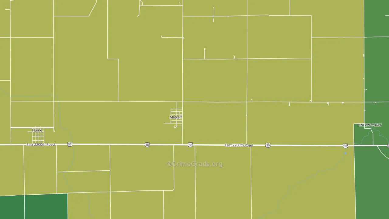 Metcalf, IL Map of Vandalism Rates