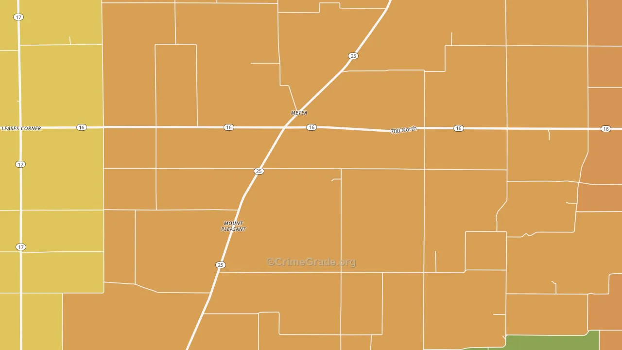 Metea, IN Map of Vandalism Rates