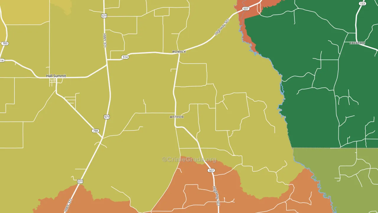 Methvin, LA Map of Vandalism Rates