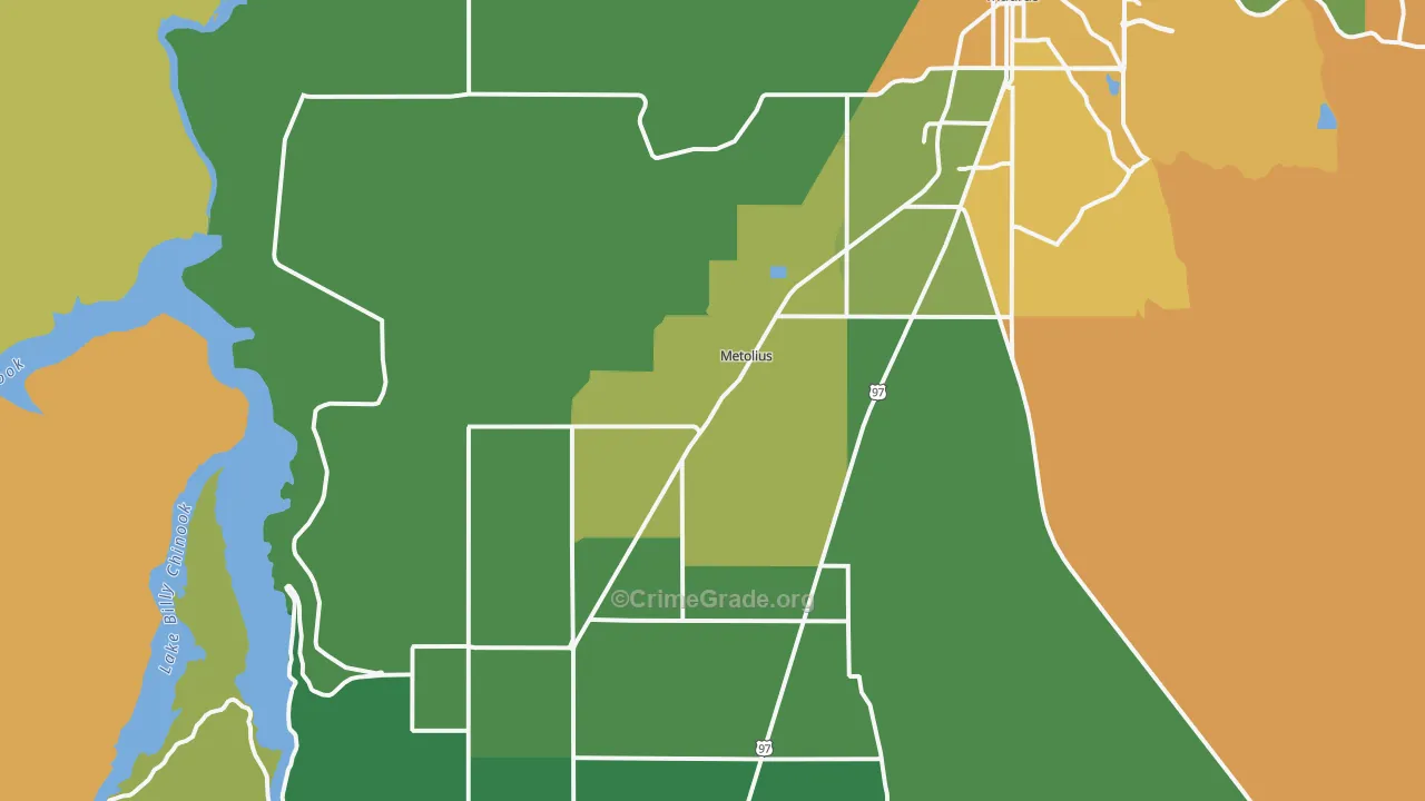 Metolius, OR Map of Vandalism Rates