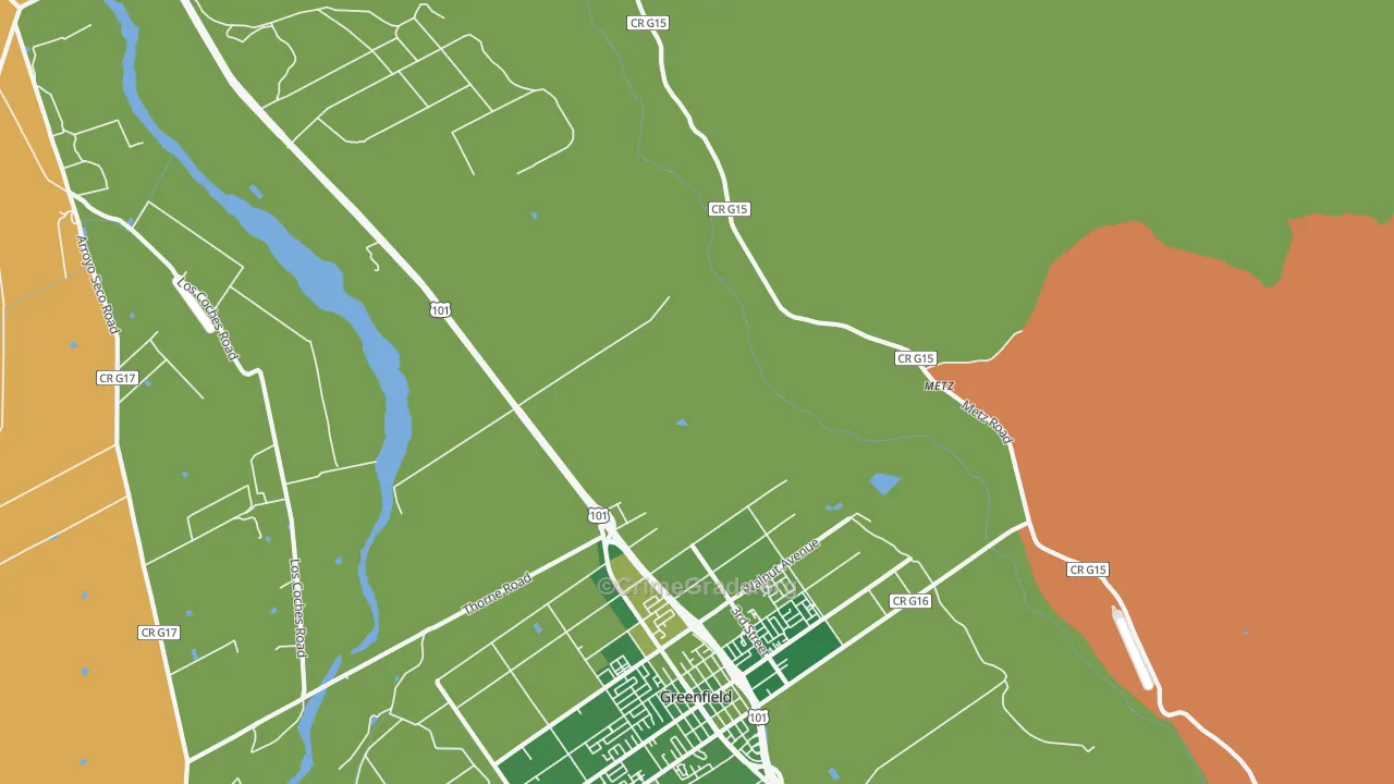 Metz, CA Map of Vandalism Rates
