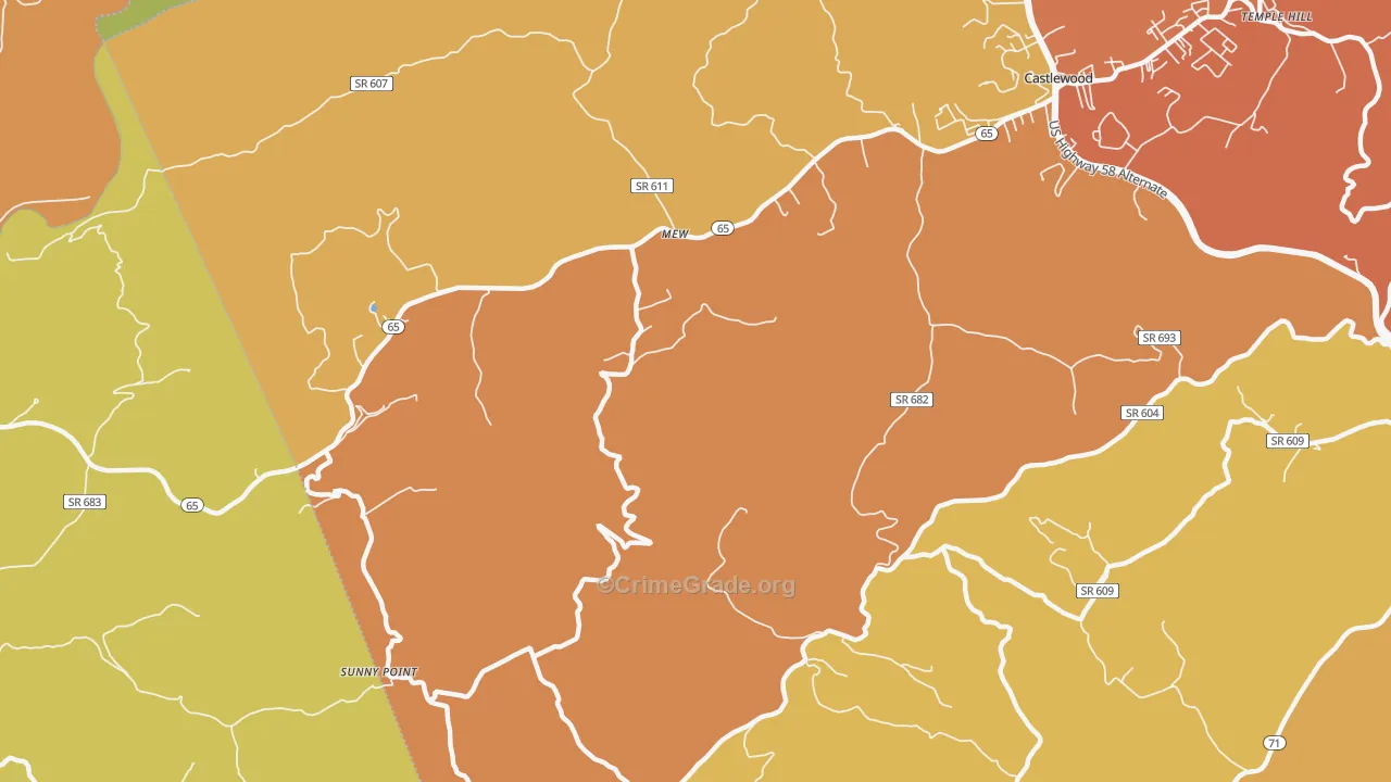 Mew, VA Map of Vandalism Rates