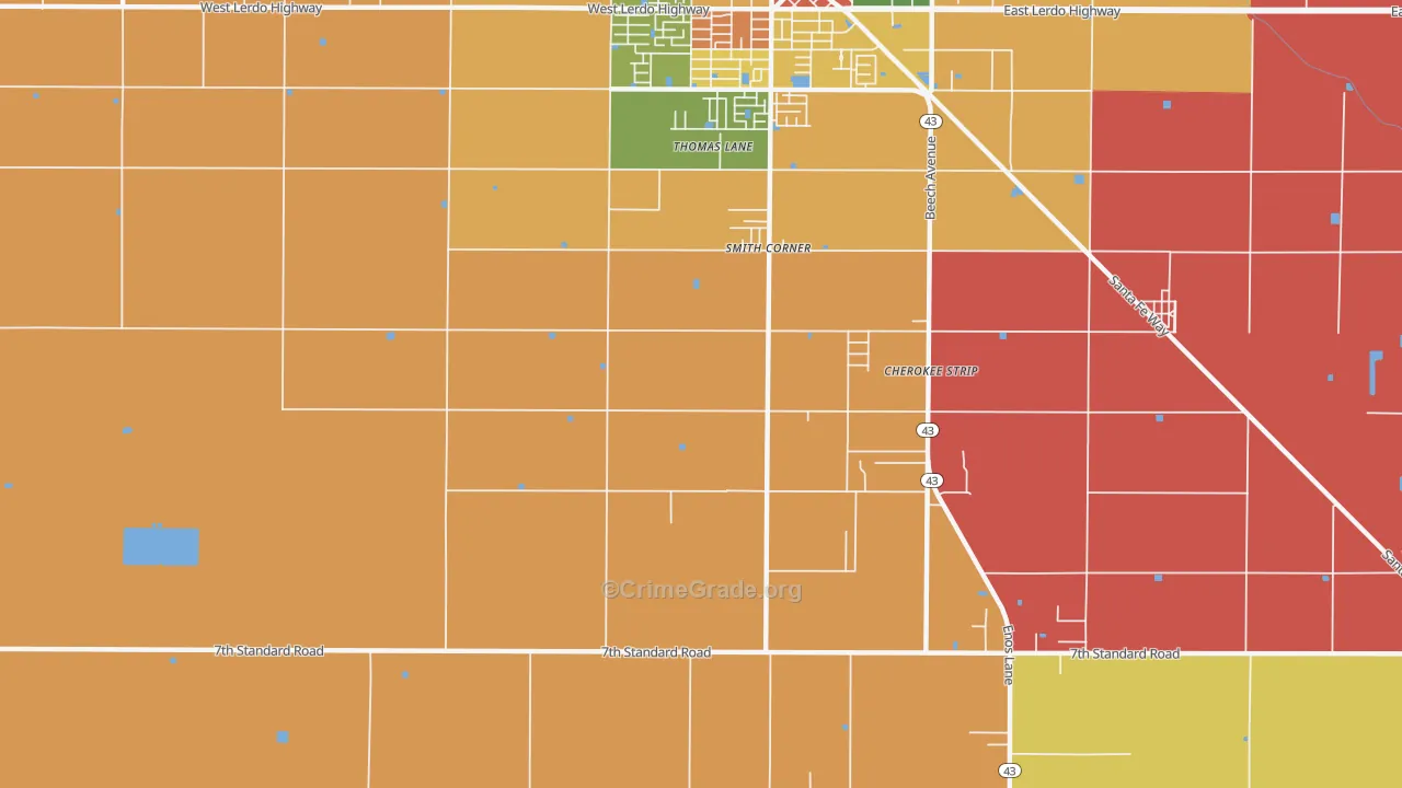 Mexican Colony, CA Map of Vandalism Rates