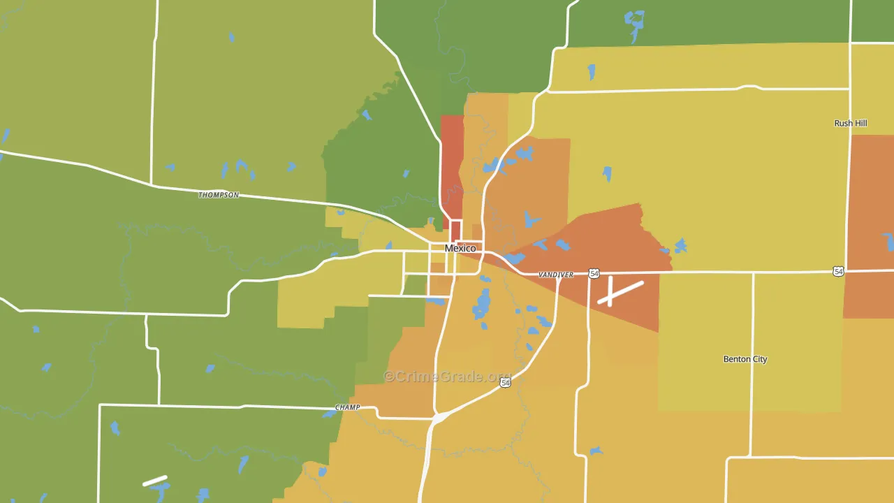 Mexico, MO Map of Vandalism Rates