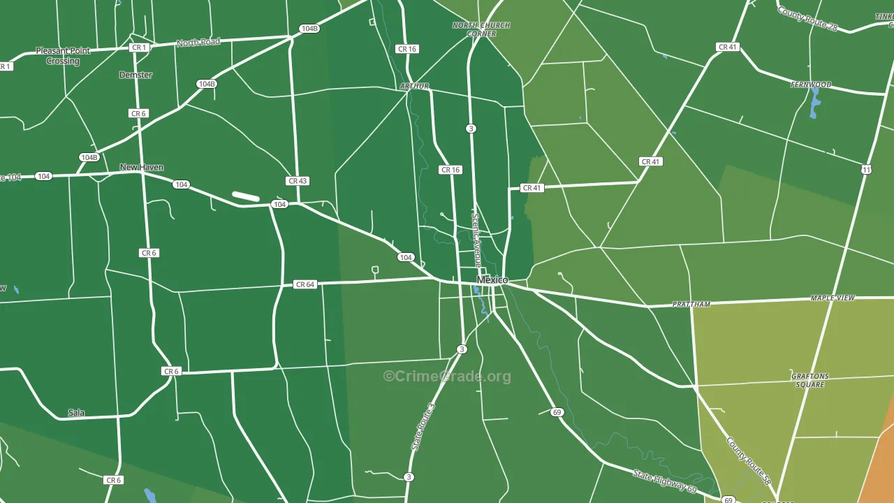 Mexico, NY Map of Vandalism Rates